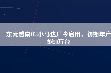 東元越南IE3小馬達(dá)廠今啟用，初期年產(chǎn)能20萬臺(tái)