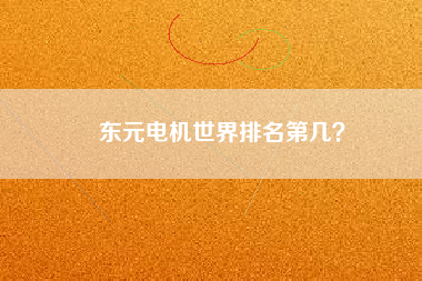 東元電機世界排名第幾？