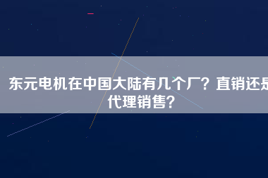 東元電機在中國大陸有幾個廠？直銷還是代理銷售？