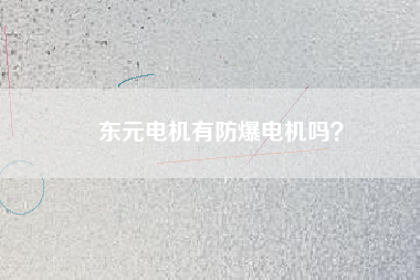 東元電機有防爆電機嗎？