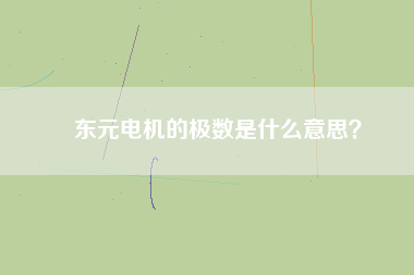 東元電機的極數(shù)是什么意思？