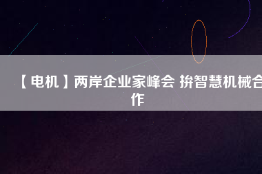 【電機(jī)】?jī)砂镀髽I(yè)家峰會(huì) 拚智慧機(jī)械合作
          