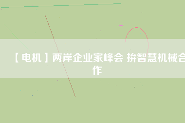 【電機(jī)】?jī)砂镀髽I(yè)家峰會(huì) 拚智慧機(jī)械合作
          