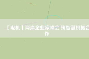 【電機(jī)】?jī)砂镀髽I(yè)家峰會(huì) 拚智慧機(jī)械合作
          