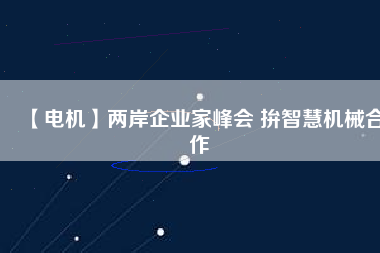 【電機(jī)】?jī)砂镀髽I(yè)家峰會(huì) 拚智慧機(jī)械合作
          