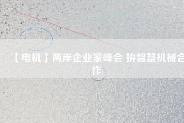 【電機(jī)】?jī)砂镀髽I(yè)家峰會(huì) 拚智慧機(jī)械合作
          