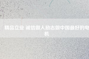 精品立業(yè) 誠(chéng)信做人勵(lì)志做中國(guó)最好的電機(jī)
          