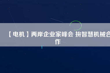 【電機(jī)】?jī)砂镀髽I(yè)家峰會(huì) 拚智慧機(jī)械合作
          